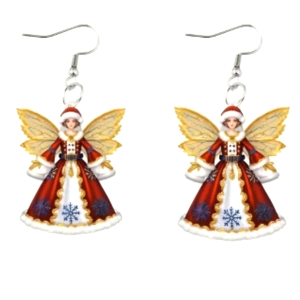 Holiday Angel Hand CRAFTED Angel Dangle Earrings